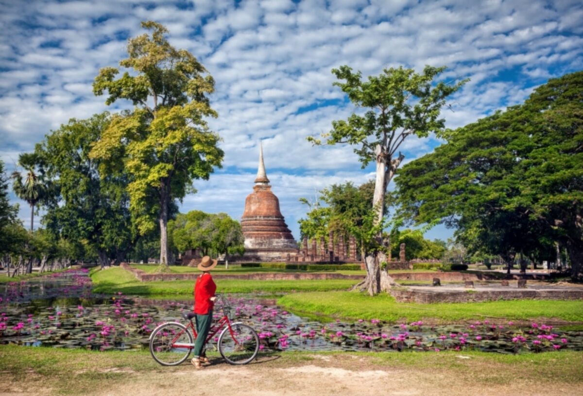 Explore ruins by bike