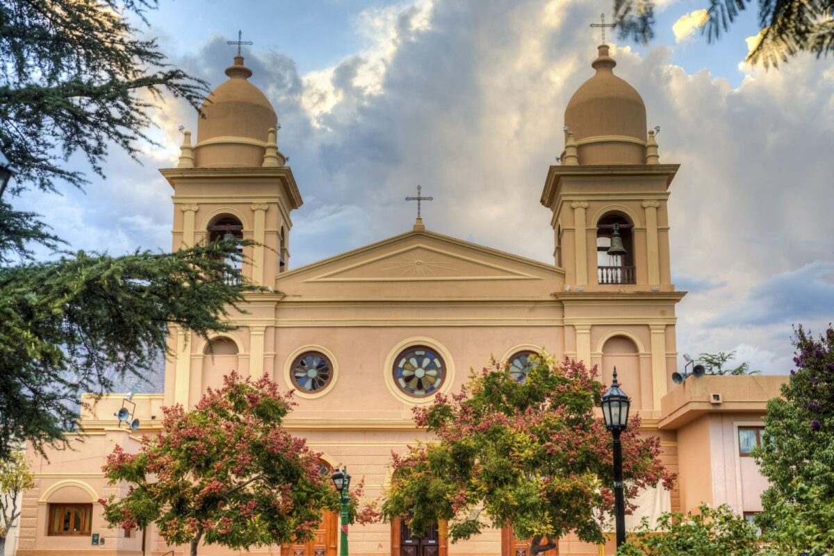 Argentina Salta Del Rosario church in Cafayate city