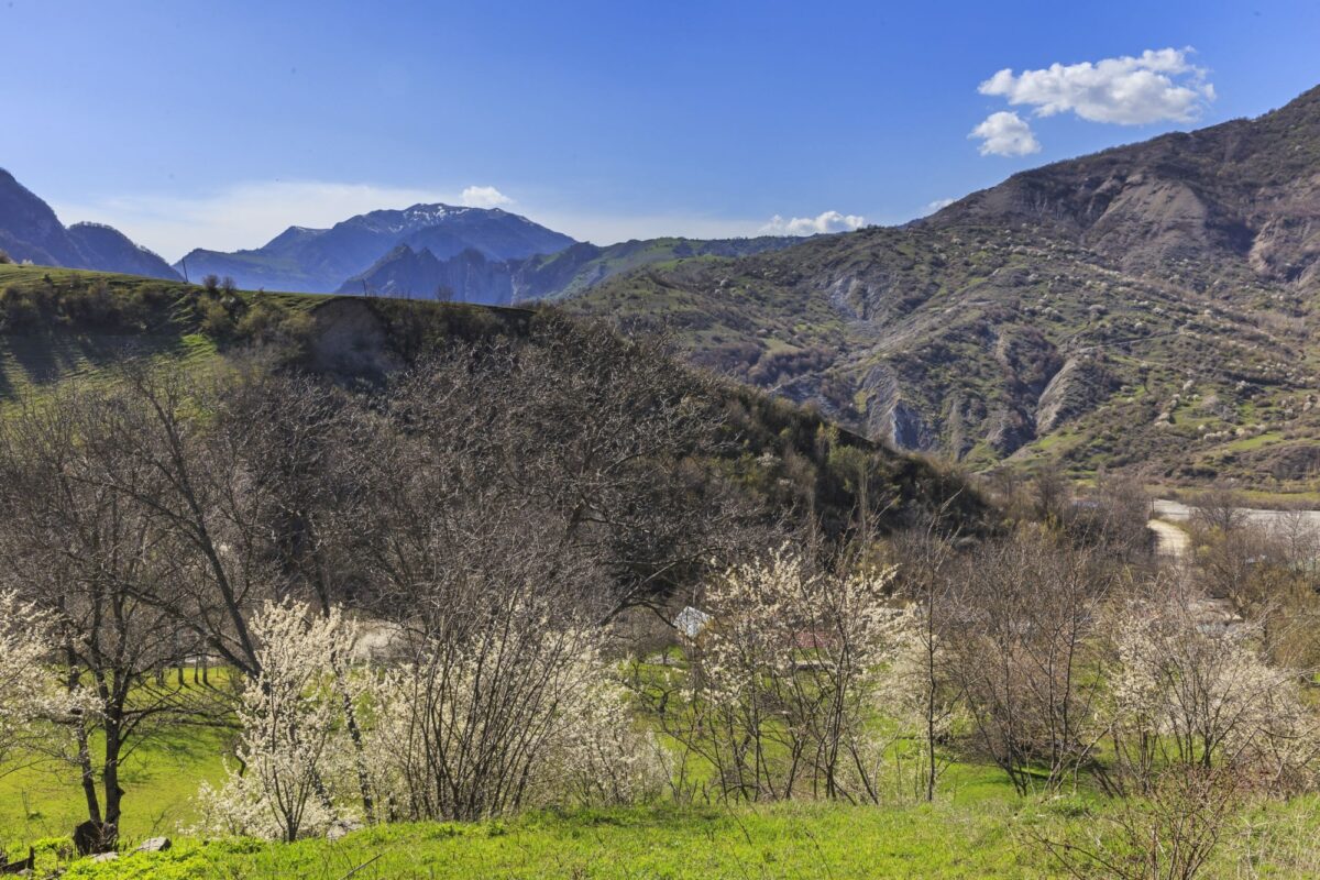 Azerbaijan Lahij hills near the village