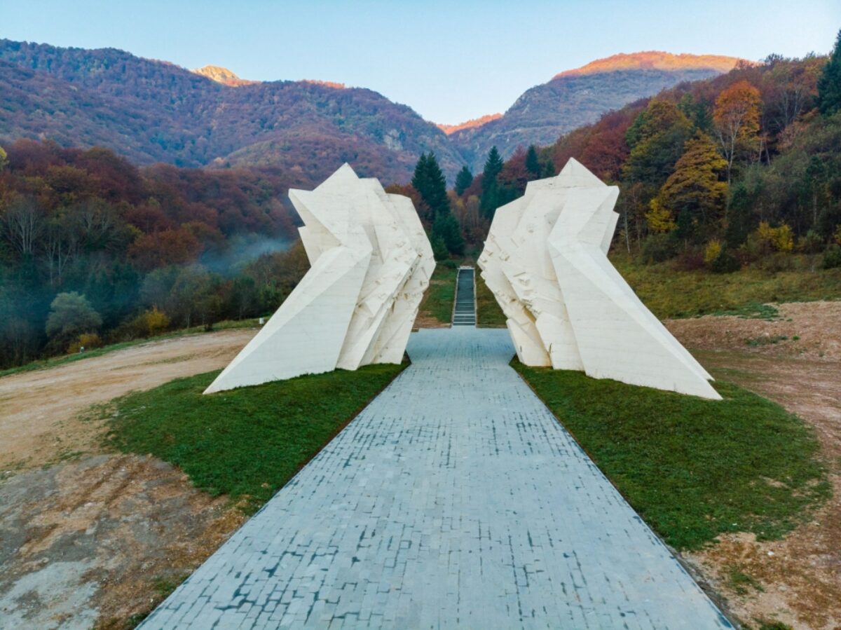 Bosnia Sutjeska National Park Tjentiste World War II monument