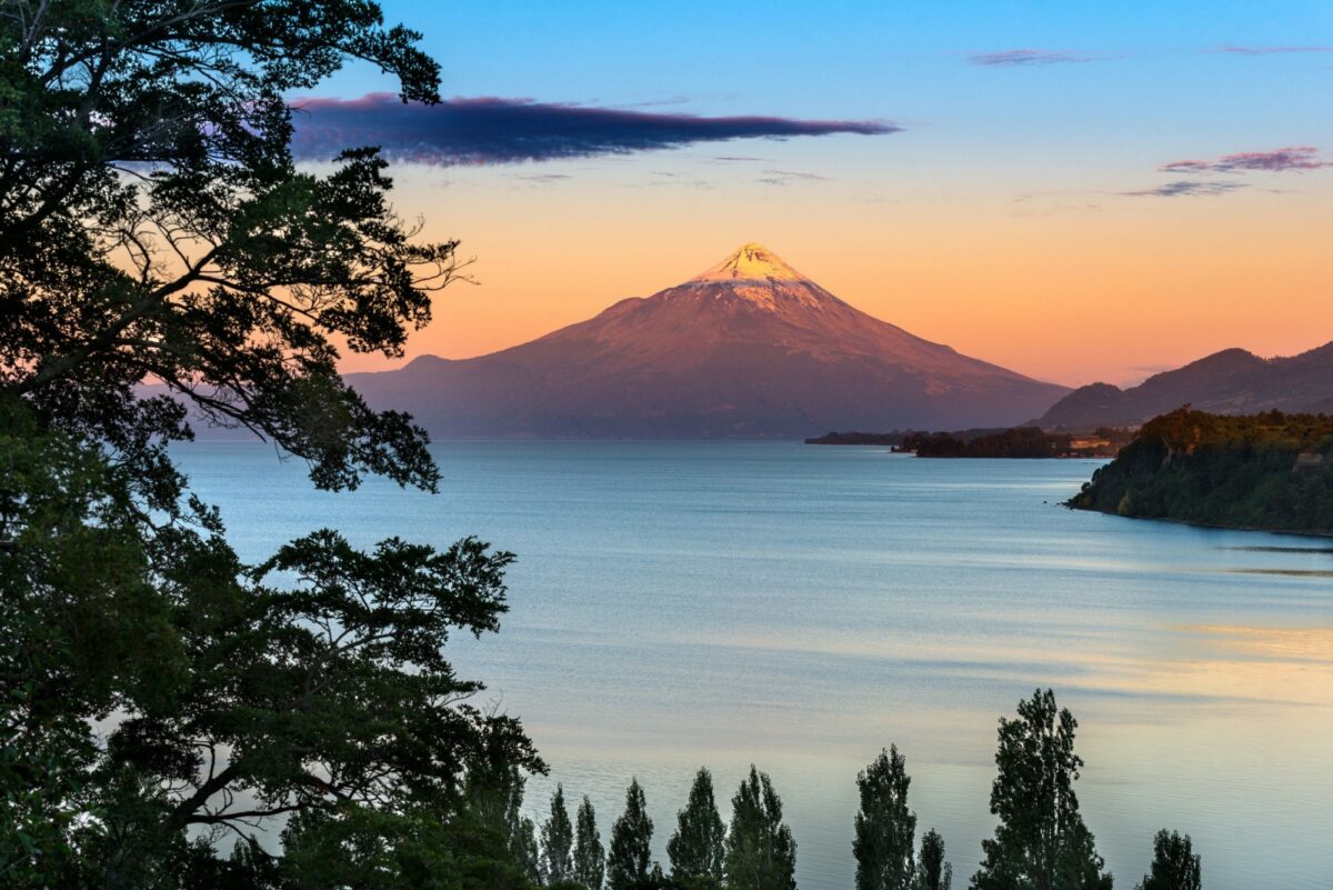 Chile Lake District Osorno Volcano and Lake L Lanquihue
