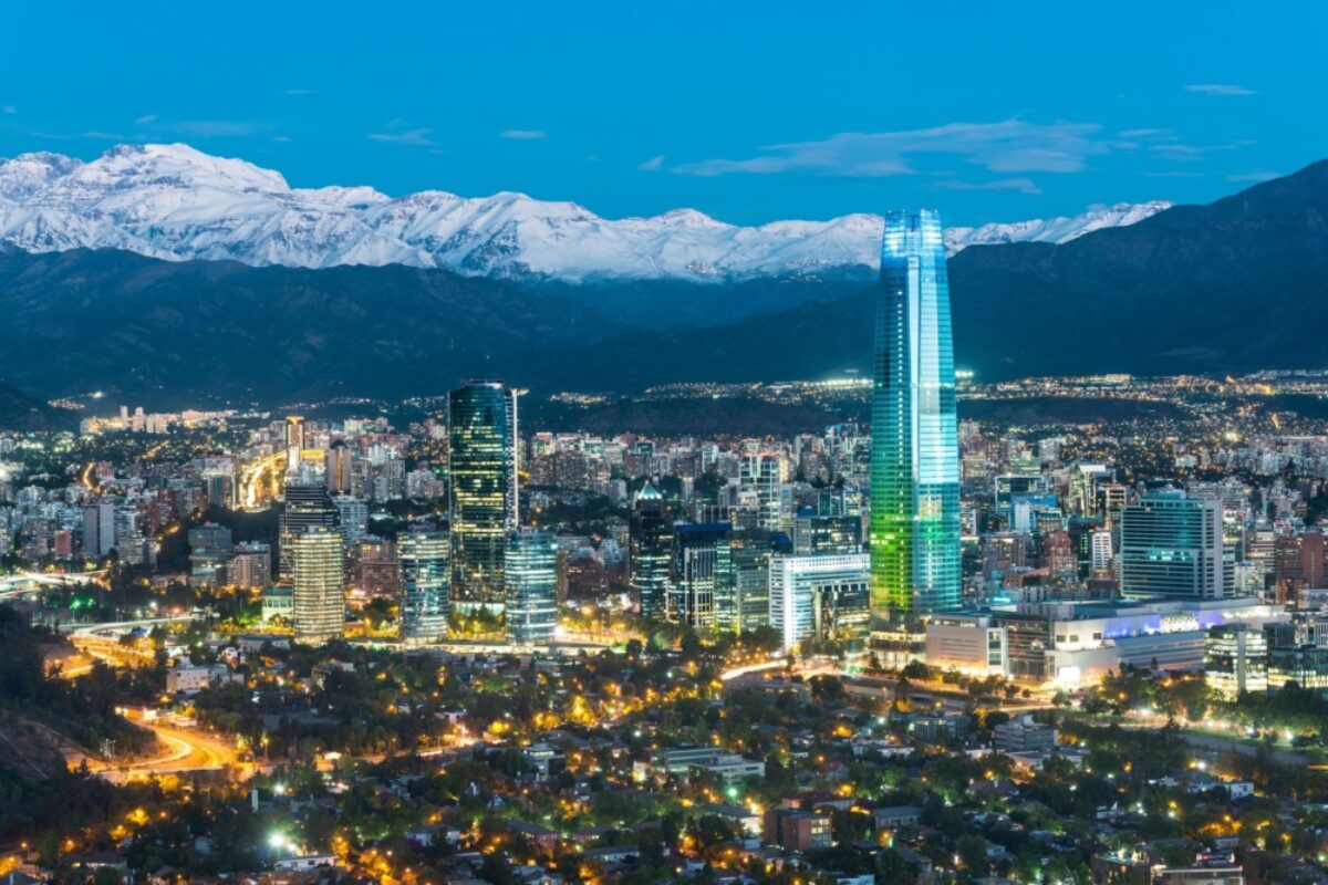 Chile Santiago nighttime Los Andes mountain range