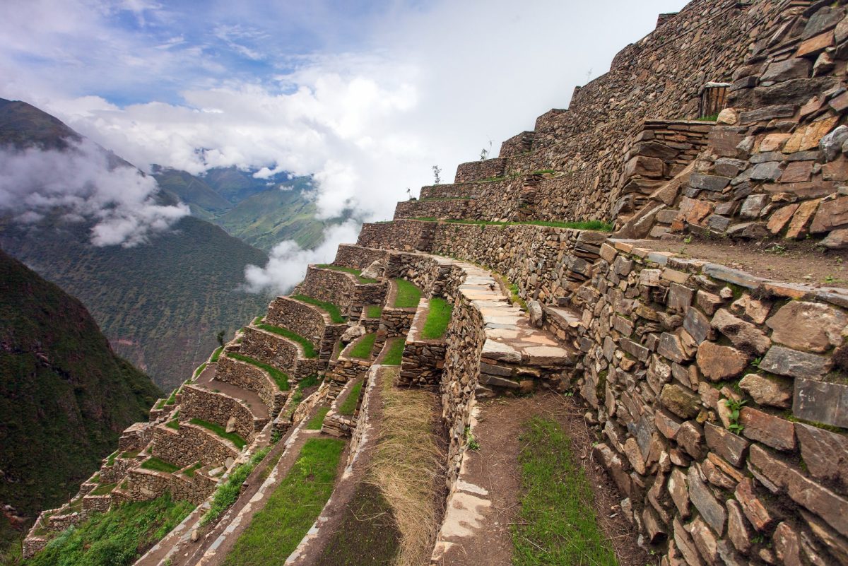 Choquequirao Inca trekking trail near Machu Picchu Cuzco region in Peru