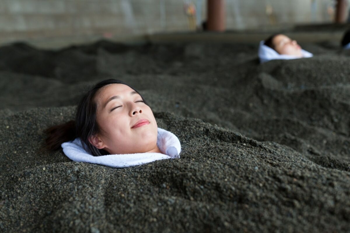 Japan Kagoshima sand bathing