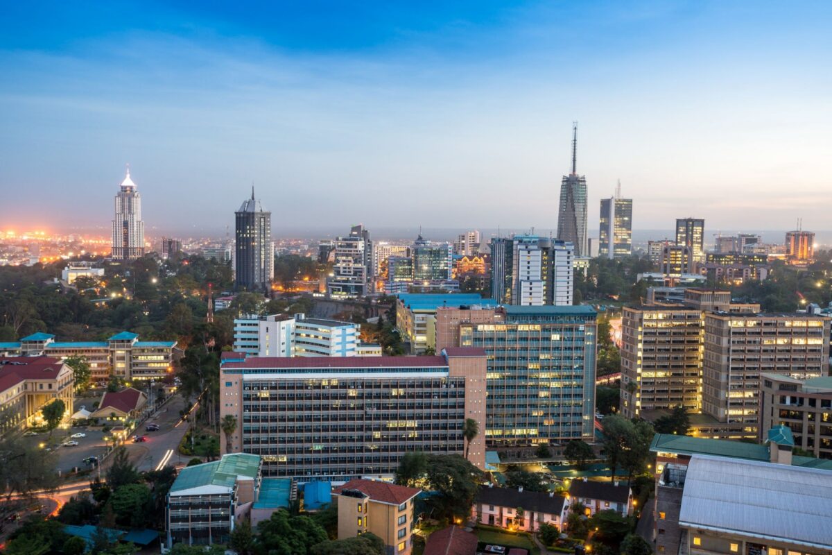 Kenya Nairobi nightime skyline