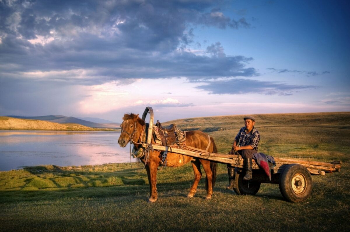 Mongolia horsecart