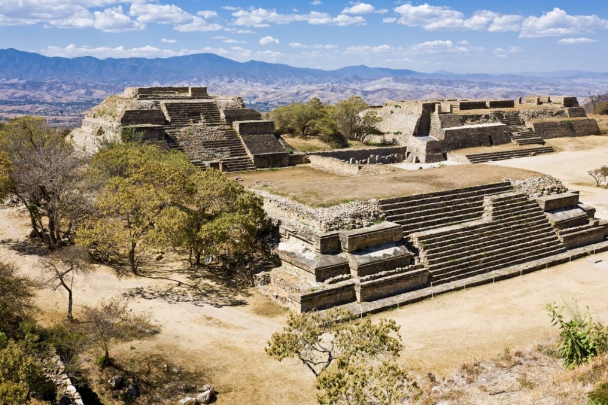 Monte Alban the ruins of the Zapotec civilization in Oaxaca Mexico