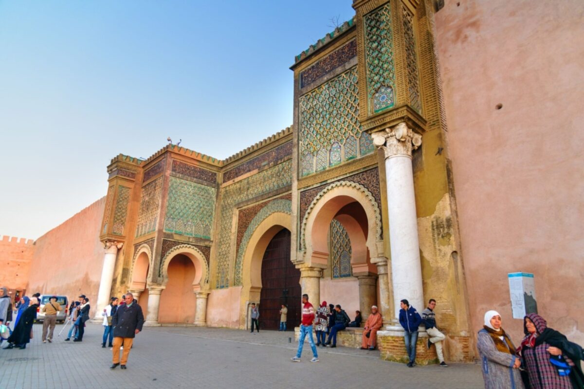 Morocco Meknes Gate Bab Mansour in ancient Medina