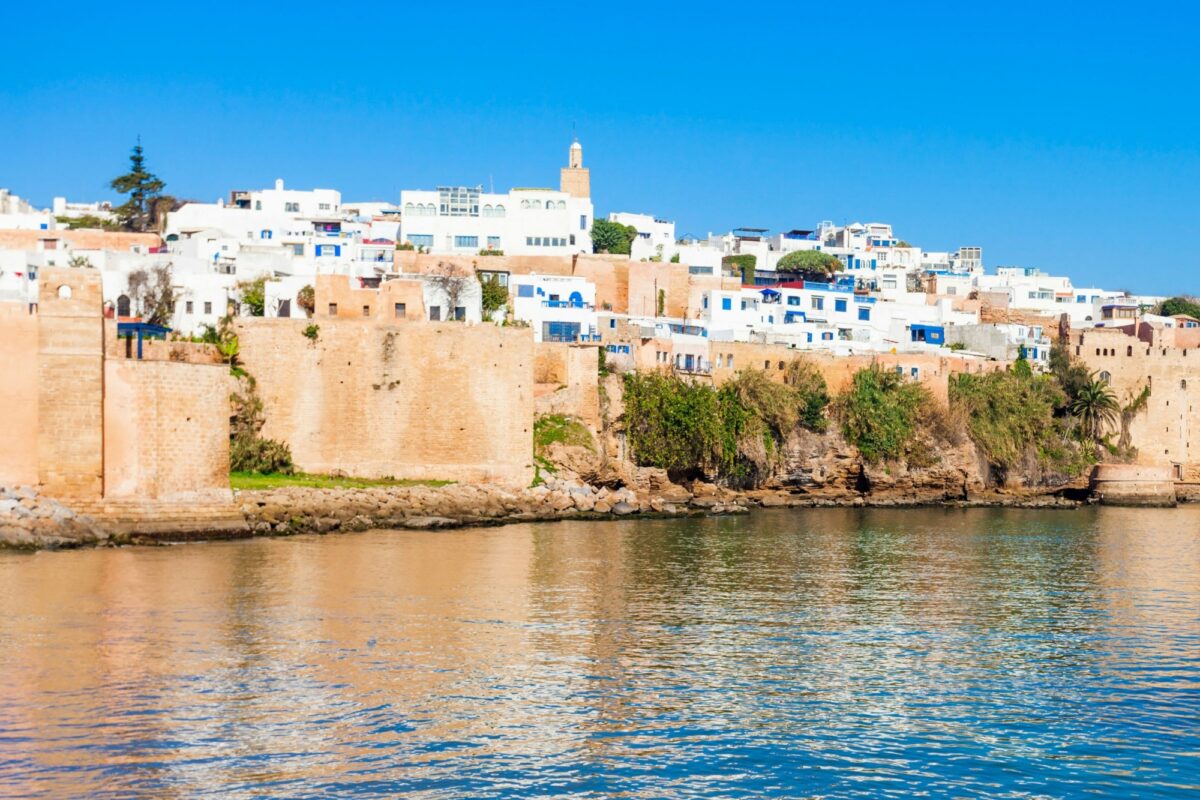 Morocco Rabat The Kasbah of the Udayas Fortress is located at the mouth of the Bou Regreg river