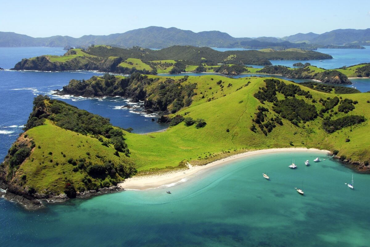 NZ Waewaetorea Island Aerial Bay of Islands Northland