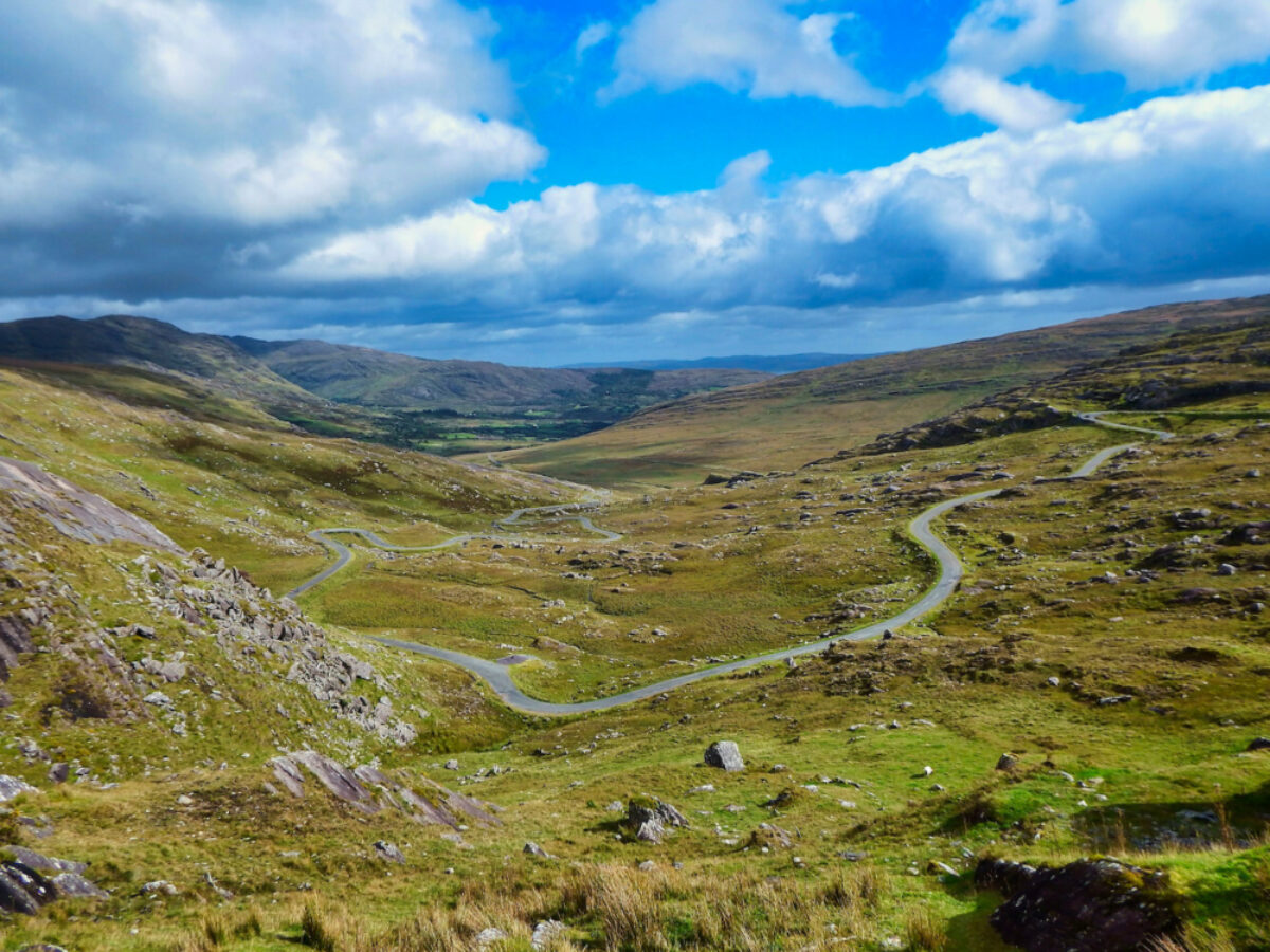 Overview of the Healy Pass in Adrigole Beara Peninsula Ireland beara way