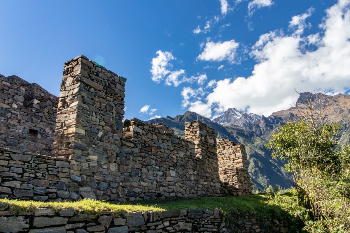 Ruins at the Inca Site of Choquequirao Andes Mountains Peru