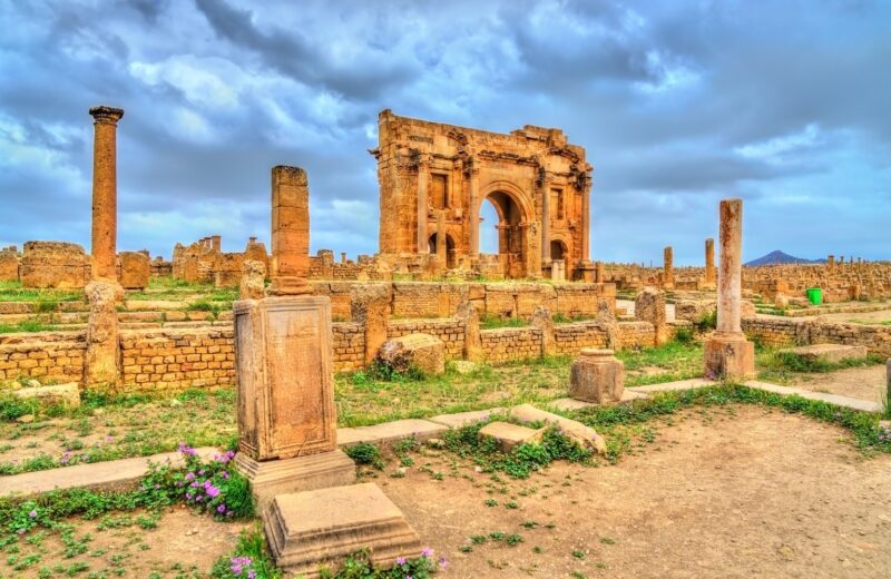 Timgad ruins of a Roman Berber city in Algeria