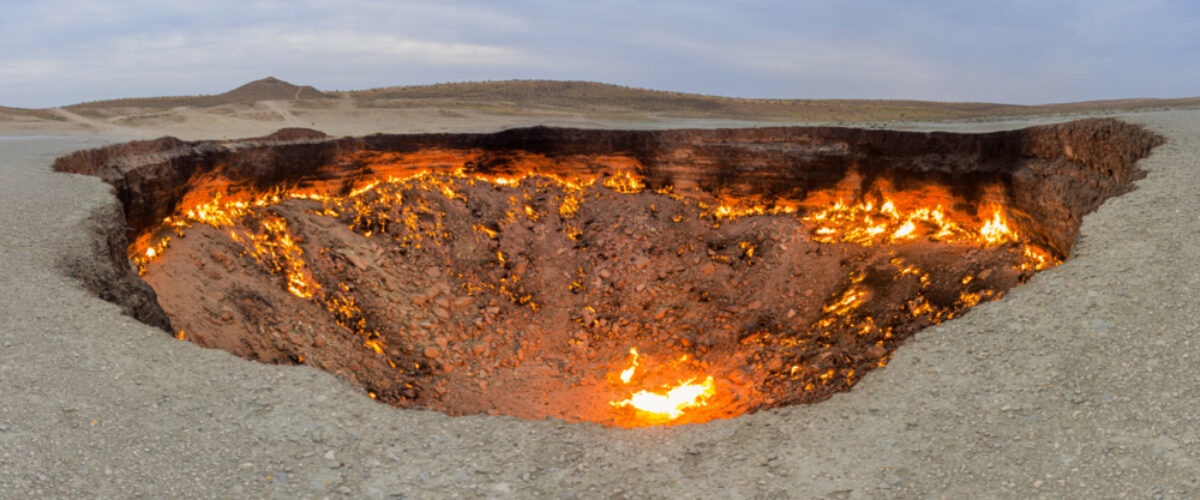 Turkmenistan Darwaza crater