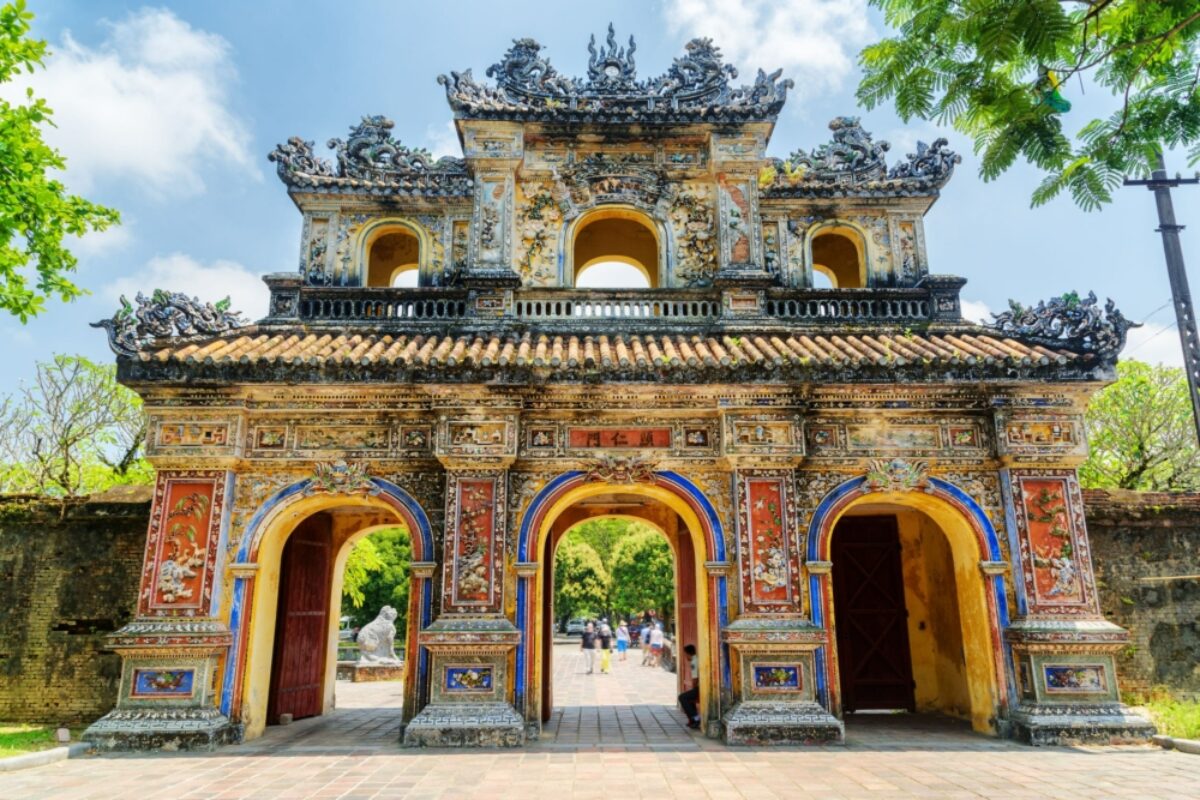 Vietnam Hue The East Gate Hien Nhon Gate to the Citadel with the Imperial City