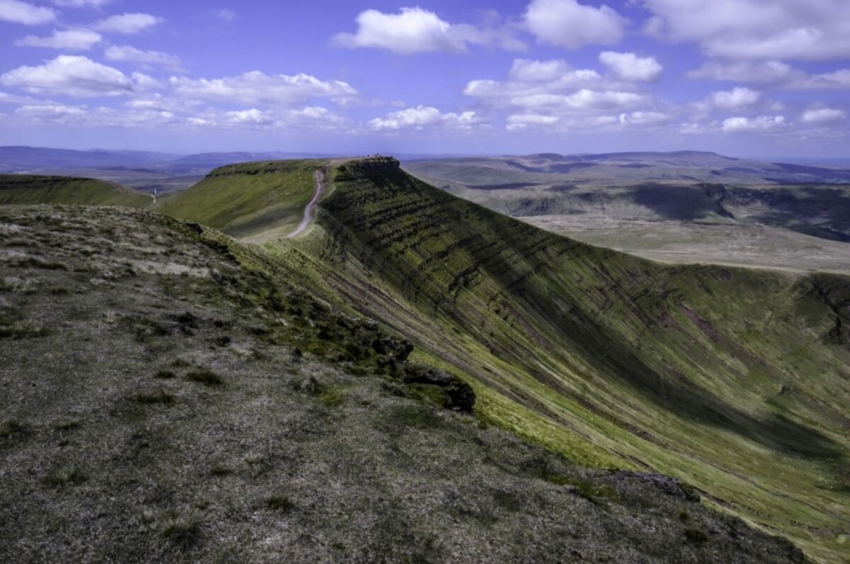 Cambrian way Corn Du in Brecon Beacons in Wales UK