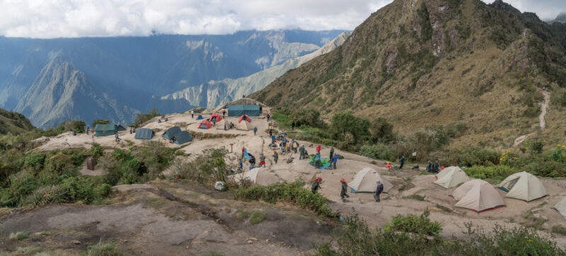 Inca trail campsite peru