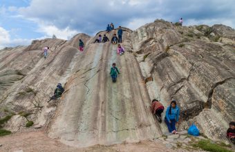 See rock slides used by Inca children